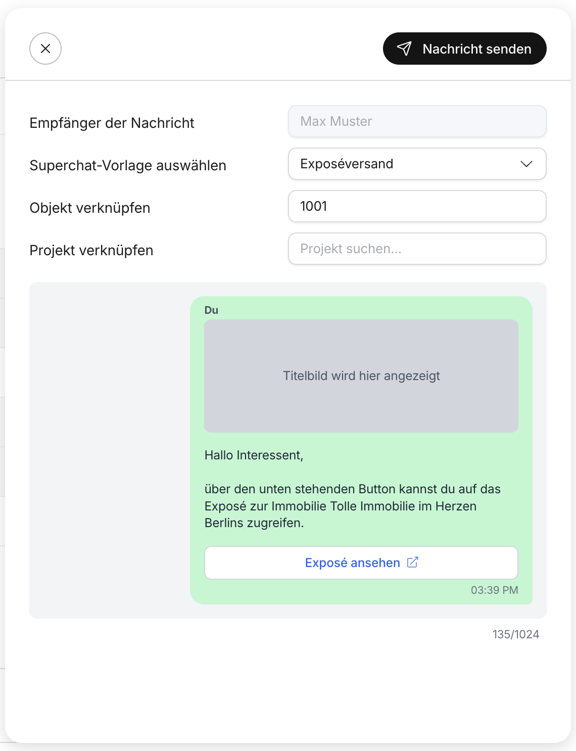 WhatsApp-Nachricht-Versand-Fenster
